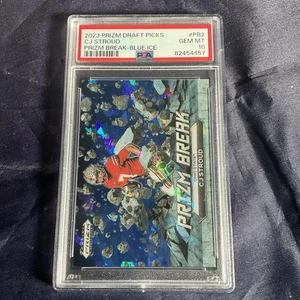 Prizm Draft Picks 2023 #PB2 CJ STROUD Prizm Break-Blue Ice PSA 10 #d/99 - Imagen 1 de 8