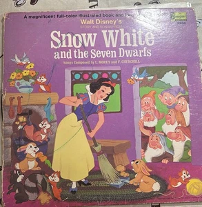 Walt Disney Snow White and the Seven Dwarfs Vinyl Record LP Book 1969 Disneyland - Picture 1 of 3