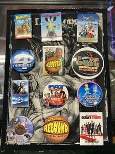 Vintage Lot 12 Y2K Movie Promo Theater Employee Buttons Pins Disney Marvel Pixar - Picture 1 of 18