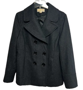 Giacca donna Michael Kors misto lana doppiopetto pavone - Large - Antracite - Foto 1 di 5