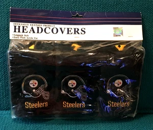Vintage/New : PITTSBURGH STEELERS "Gridiron Golf" CLUB HEAD COVERS @ Plush - Picture 1 of 4