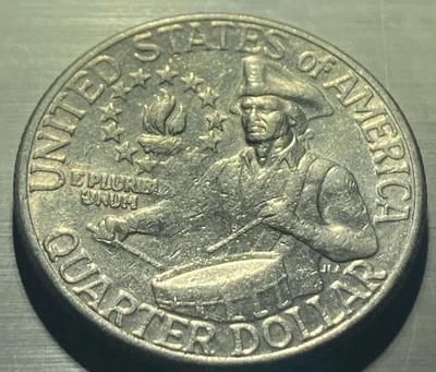 1776-1976 D Bicentennial Quarter Struck Thru Grease Reverse Error Extremely Rare - Image 1 of 4