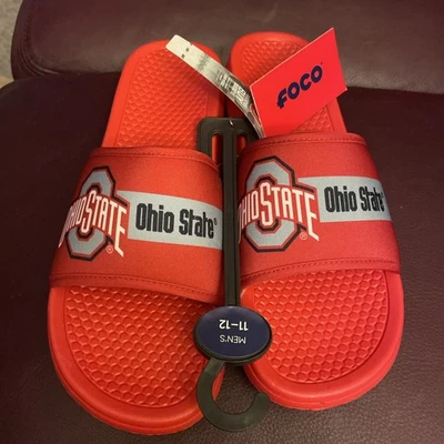 Ohio State Buckeyes  Licensed FOCO Red w/logo Slides Sandals Men’s US L 11-12 - Image 1 of 4