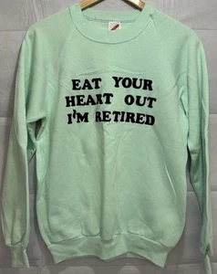 Vintage I’m Retired Crewneck Sweatshirt Novelty JERZEES Men’s Medium Pastel - Picture 1 of 11
