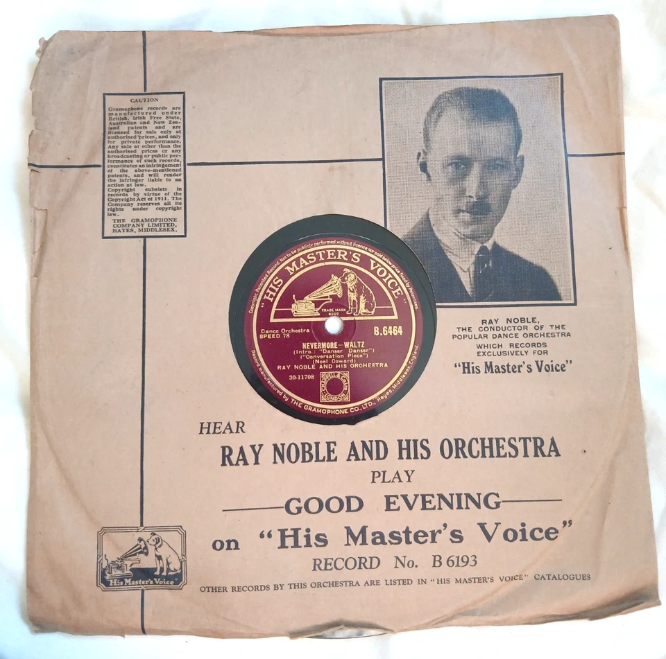 RAY NOBLE Nevermore / I'll Follow My Secret Heart UK HMV 78 waltz record 1934 Foto 1 de 1
