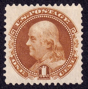 US Scott 123, 1875 Franklin, 1c Buff, UNUSED NG - Bild 1 von 2