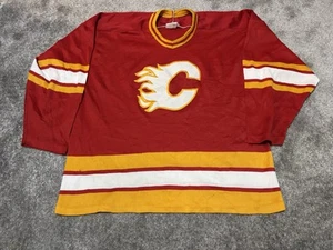 Vintage Calgary Flames CCM Maska Jersey Men's size Large RED NHL - Picture 1 of 6