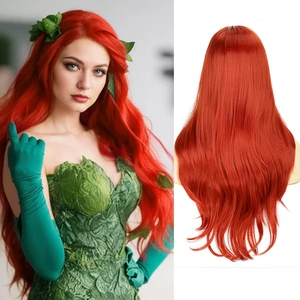 Long Wavy Wig Curly Women Wigs Synthetic Hair Party Red for Costume 26 Inch - Picture 1 of 12