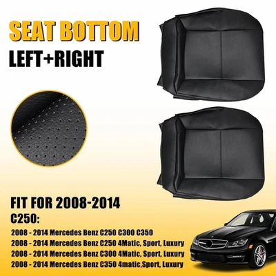 Cubierta de asiento inferior de cuero izquierda derecha para Mercedes Benz C250 C300 C350 2008-14 EK Foto 1 de 4
