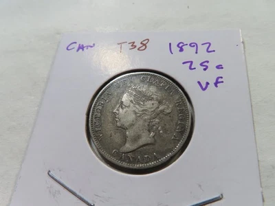 T38 Canada 1892 Silver 25 Cents VF - Image 1 of 2