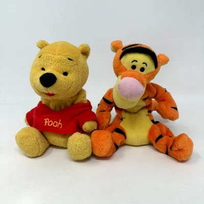 Disney Winnie The Pooh Tigger Lote Peluche Amarillo Naranja Tigre 5" Juego de 2 Foto 1 de 4