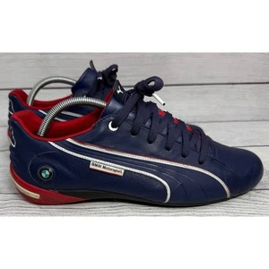 Puma BMW Motorsport Navy Red Leather Driving Shoes Men's Size US 10.5 - Picture 1 of 7