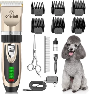 Dog Clippers Low Noise, 2-Speed Quiet Dog Grooming Kit Rechargeable Cordless Pet - Picture 1 of 12