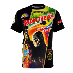 Friday the 13th 1989 NES Retro Video Game Nintendo Box Cover Game T-Shirt - Picture 1 of 7