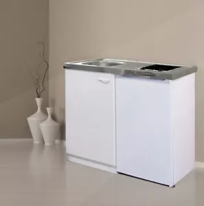 Miniküche MK100WCSV Glaskeramik Kochfeld weiss - Bild 1 von 5