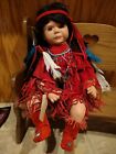 "Wind Fire" Porcelain Native American Doll by Linda Lee, 24 In