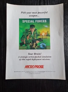 SPECIAL FORCES MICROPROSE COMMODORE AMIGA 1990ER JAHRE SPIELWERBUNG 9,1X11,8" POSTER - Bild 1 von 1