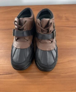 POLO RALPH LAUREN Boys Boots 6 DOVER Buckle Lace Up Rubber Duck Brown NEW - Picture 1 of 7