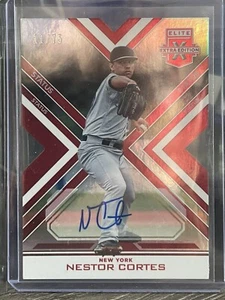 2016 Panini Extra Edition Status Red Die-Cut Auto /75 Nestor Cortes #178 Yankees - Picture 1 of 2