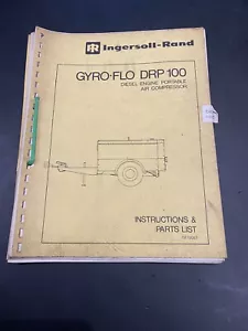 COMPRESSORE ARIA INGERSOLL RAND DRP100 MODELLO A PALETTE ISTRUZIONI ELENCO PARTI MANUALE - Foto 1 di 6