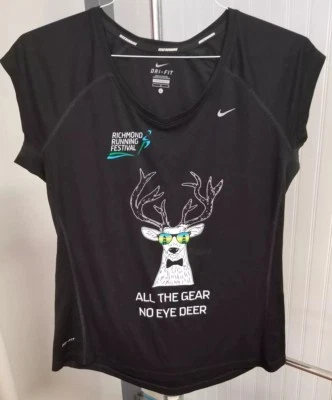 Richmond Running Festival "All the Gear No Eye Deer" London Nike Running Shirt L - Image 1 of 4