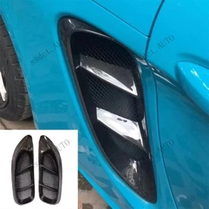 Vents Fender Air Intake Cover For Porsche 718 Cayman Boxster REAL CARBON Side - Picture 1 of 9