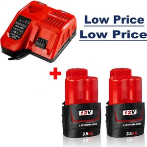 2Pack 12V 3.5Ah For Milwaukee M12 M12B3 LITHIUM Cordless Battery 48-11-2401 2440 - Picture 1 of 19