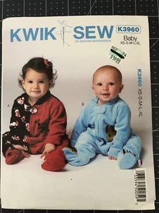 Mameluco para bebé Kwik Sew XS-S-M-L-XL Aprende a coser #K3960 Mamelucos De Bebé - Imagen 1 de 2