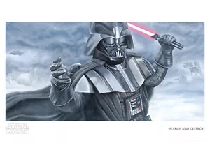 Lord Vader durch Schnee nach Hoth Rebellenbasis Star Wars Fine Art Giclée auf Papier - Bild 1 von 1