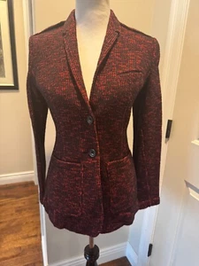 Neu ohne Etikett Burberry Brit rot & schwarz Boucle Wollmischung Jacke/Blazer Gr. US 6 - Bild 1 von 7