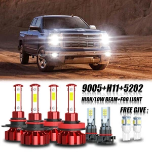 For Chevy Silverado 1500 2500 HD 2007-2015 6000K led Headlights + Fog Bulbs Kit - Picture 1 of 12