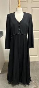 1990s Vintage Special Occasion 2-Piece Women’s Dress / Long Jacket Size 16 - Bild 1 von 22