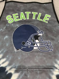 Seattle Seahawks BBQ Apron One Size Tie Dye Design Lightweight Blue Gray Green - Picture 1 of 11
