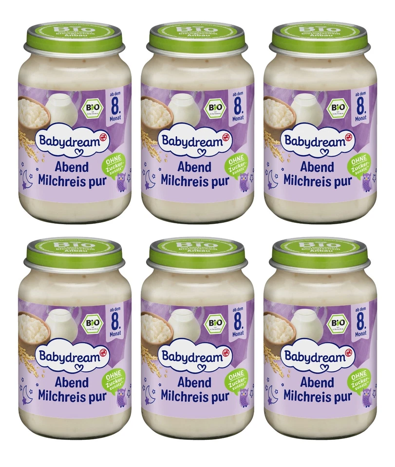 6 x 190g | Babydream Bio Abend Milchreis pur - Bild 1 von 1