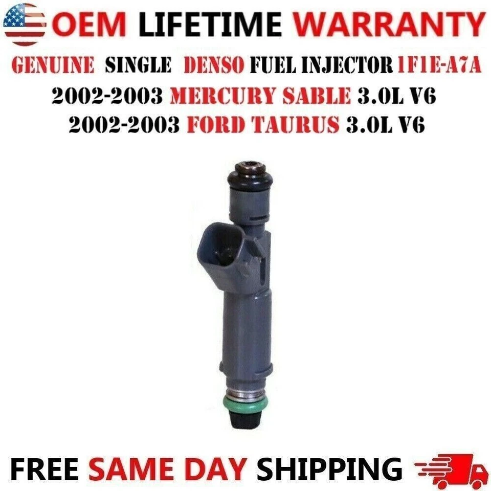 Inyector de combustible único OEM DENSO para Mercury Sable 2002-2003 y Ford Taurus 3,0 L V6 Foto 1 de 1