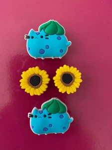 4 Dijes para Zapatos Gato Jardín Sol Flores Botón Enchufe Accesorios Compatible con Croc - Imagen 1 de 9