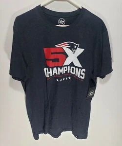 47 Brand New England Patriots 5x Super Bowl Champions Short Sleeve Tshirt Size L - Picture 1 of 5