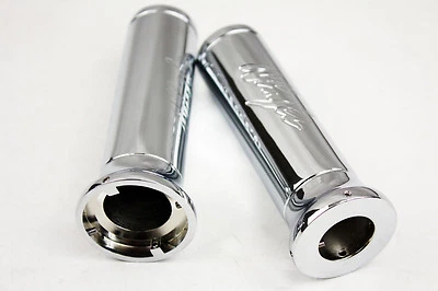 Empuñaduras de manillar Billet 7/8"" aptas para Kawasaki Ninja 250 500 600 636 ZX CROMADAS Foto 1 de 3