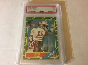 1986 TOPPS FOOTBALL #161 JERRY RICE ROOKIE RC PSA 7 Near Mint GOAT SF 49ers - Picture 1 of 2
