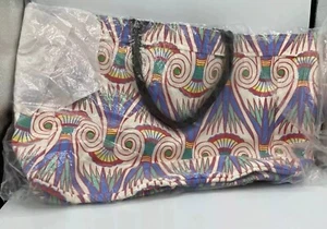 Jon Marro Lulu Dharma Multicolor Canvas Large Shoulder Tote Bag New - Picture 1 of 4