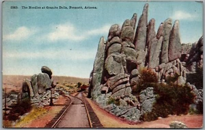 Postcard Prescott Arizona c1910s The Needles at Granite Dells Railroad Tracks - Bild 1 von 2