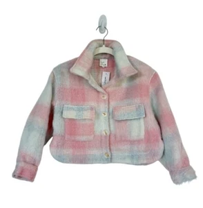 NWT Heart And Arrow Pink Plaid Cropped Jacket Tweens Size 10/12 - Picture 1 of 7