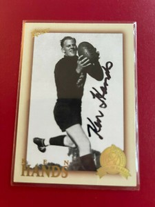 2012 AFL Select Trading Card Hall Of Fame Ken Hands Carlton Signed HFLE201