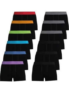 Boys Boxer Shorts Comfortable Cotton Underwear with Anti Chafe Design 12 Pack - Picture 1 of 5