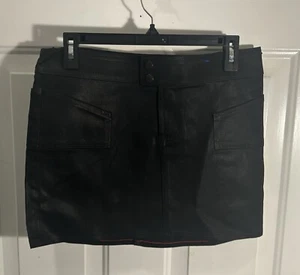NOS Vintage Y2K Von Dutch Womens XS Spell Out Stretch Denim Mini Skirt Black USA - Picture 1 of 7