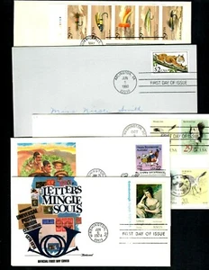 #43 (5) F.D.C.s 1970-1990s 2 Cacheted, 3 Uncached $2.00 Bobcat # 2482, # 2867-68 - Picture 1 of 2