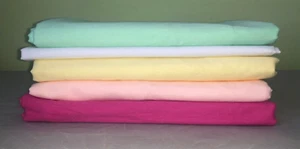 Lot Fabric 5 Cotton Solid Multi Colors Plain Craft Quilting Doll Sewing 12+Yds - Picture 1 of 8