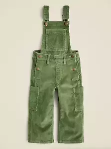 NWT J.Crew Crewcuts $80 Girls' wide-leg corduroy overalls, Midnight Moss/8,10,12 - Picture 1 of 10