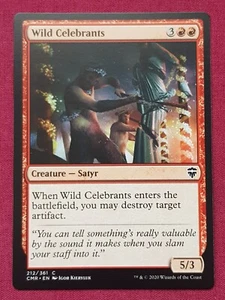 Magic The Gathering COMMANDER LEYENDAS CMR CELEBRANTES SALVAJES tarjeta roja Magic The Gathering - Imagen 1 de 2