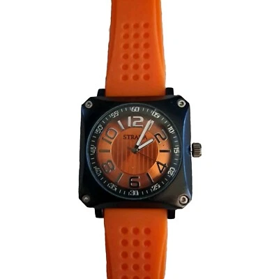 Reloj Strada Unisex 9.5 In Naranja y Negro Batería Nueva Foto 1 de 4